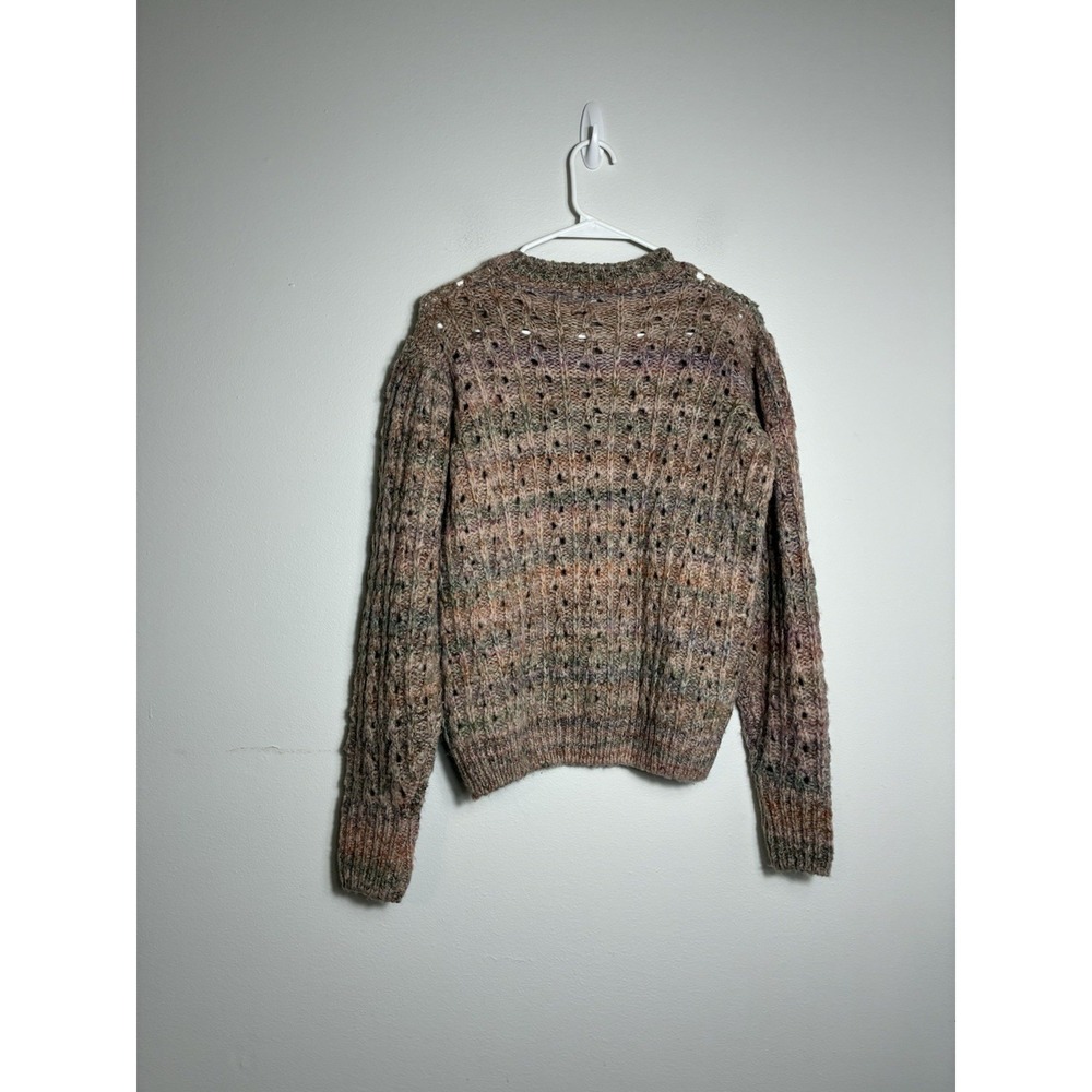 bartolini sweater Sz M Open Knit Wool Blend Made In Italy Crew Neck Casual - Picture 5 of 8